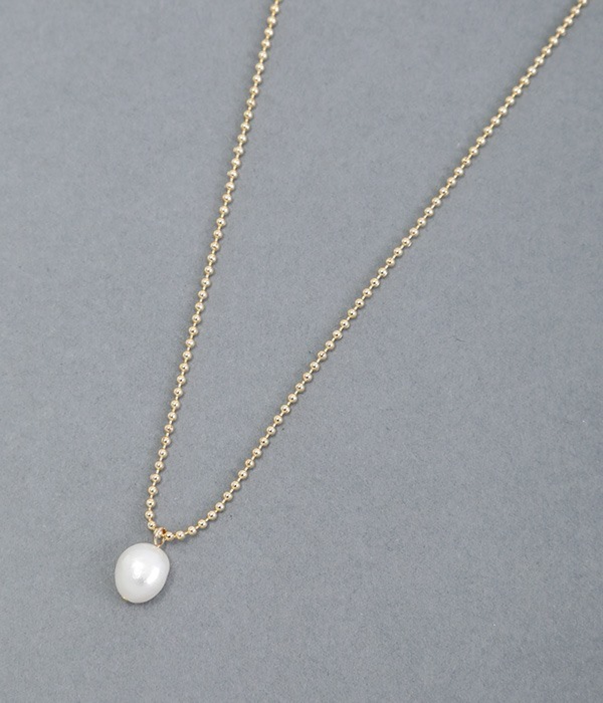 freshwater pearl middle　ネックレス(ゴールド-ONESIZE)