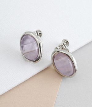 cabochon イヤリング(アメジスト-ONESIZE)