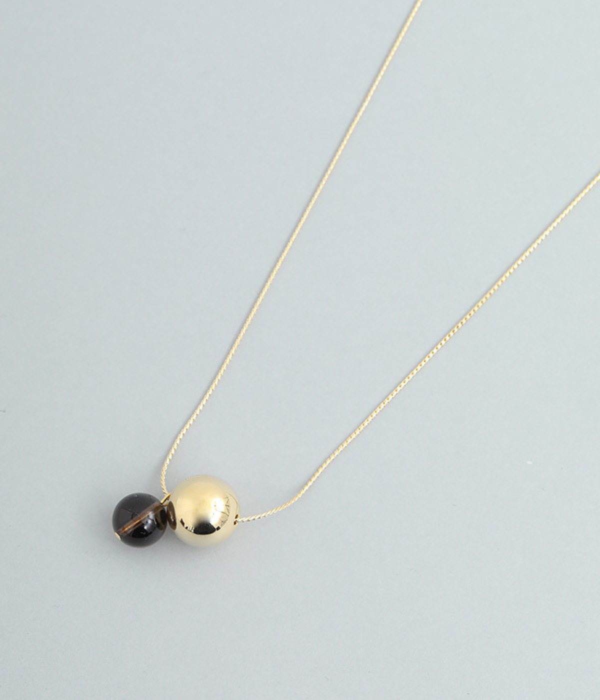 stone×metal ball ネックレス(ゴールド-ONESIZE)
