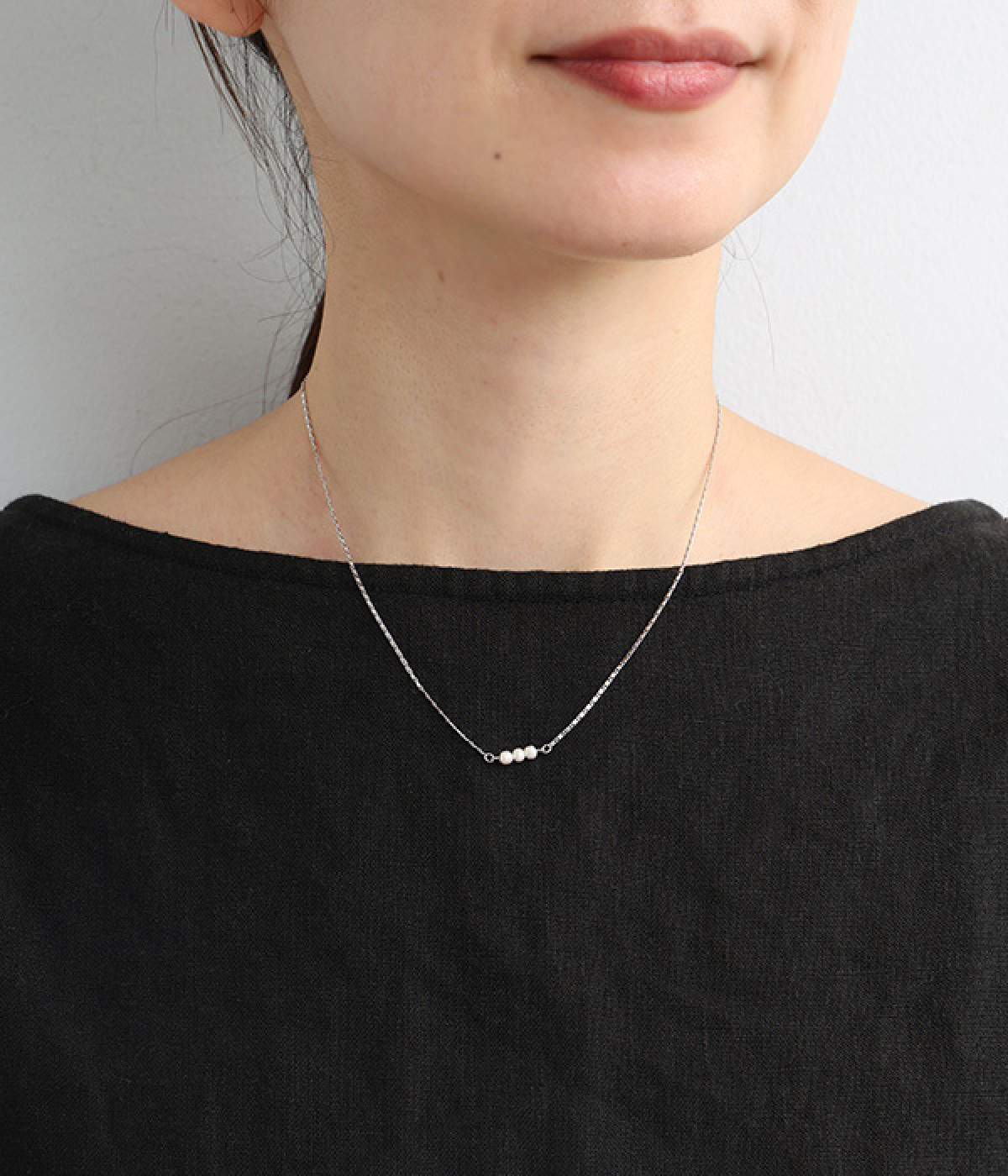 triple points pearl ネックレス(シルバー-ONESIZE)
