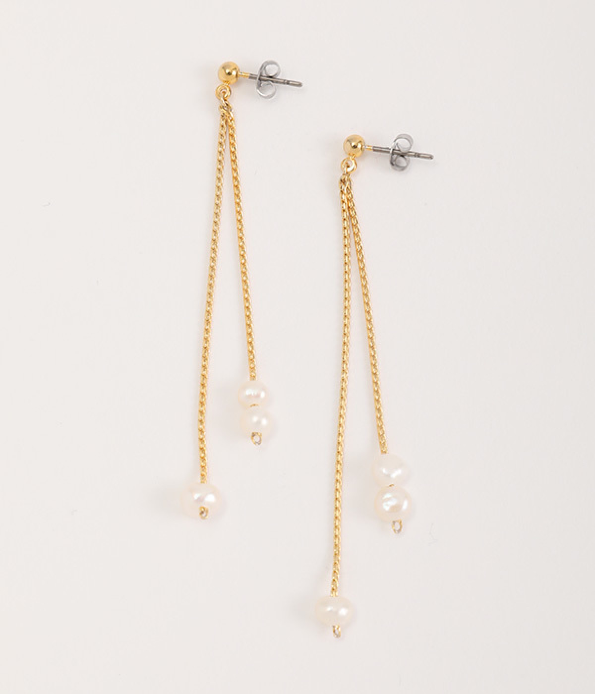 pearl×chain ピアス(ゴールド-ONESIZE)