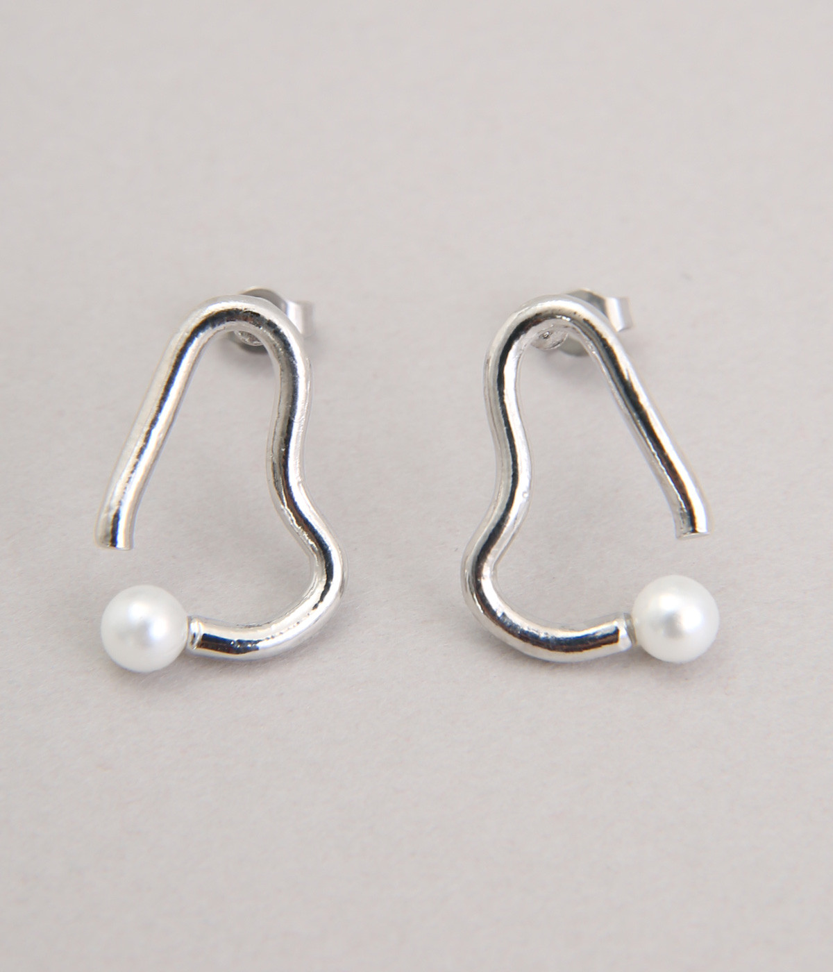 pearl　curve　ピアス(シルバー-ONESIZE)