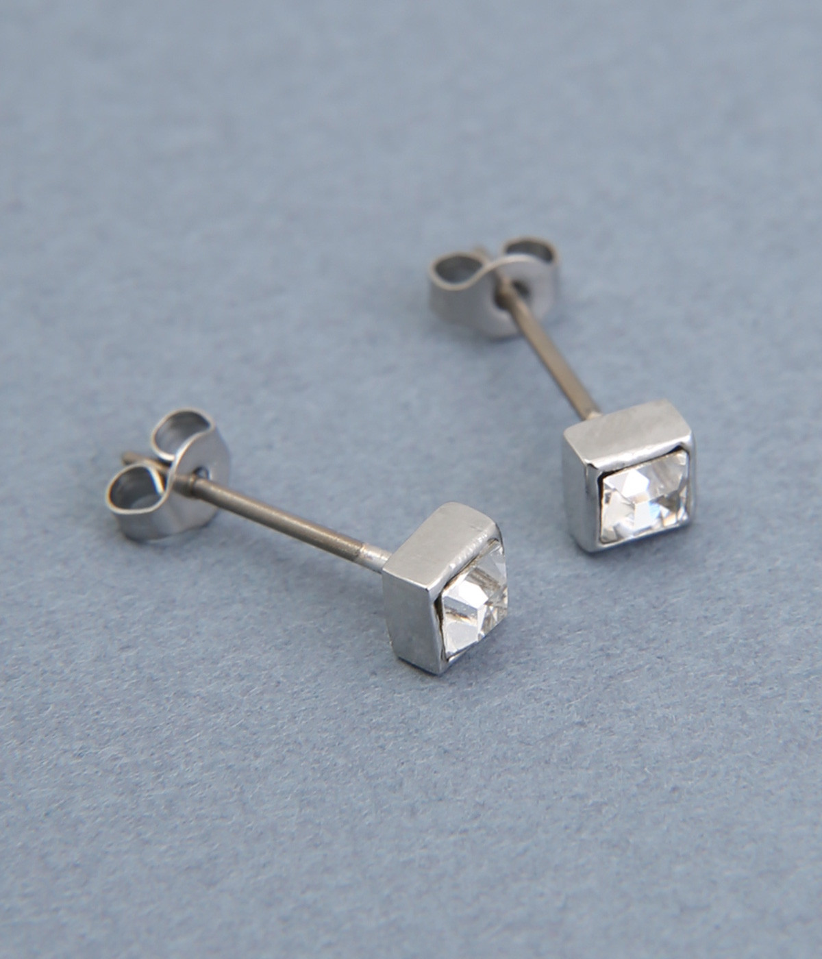 sparkly small square　ピアス(シルバー-ONESIZE)