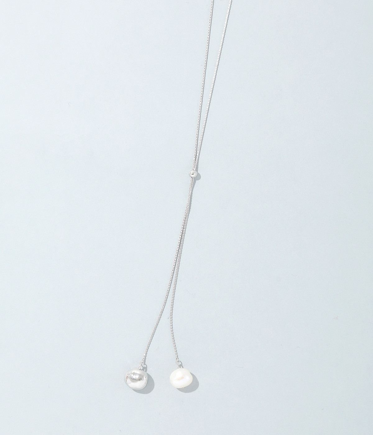slide freshwater peal X字ネックレス(シルバー-ONESIZE)