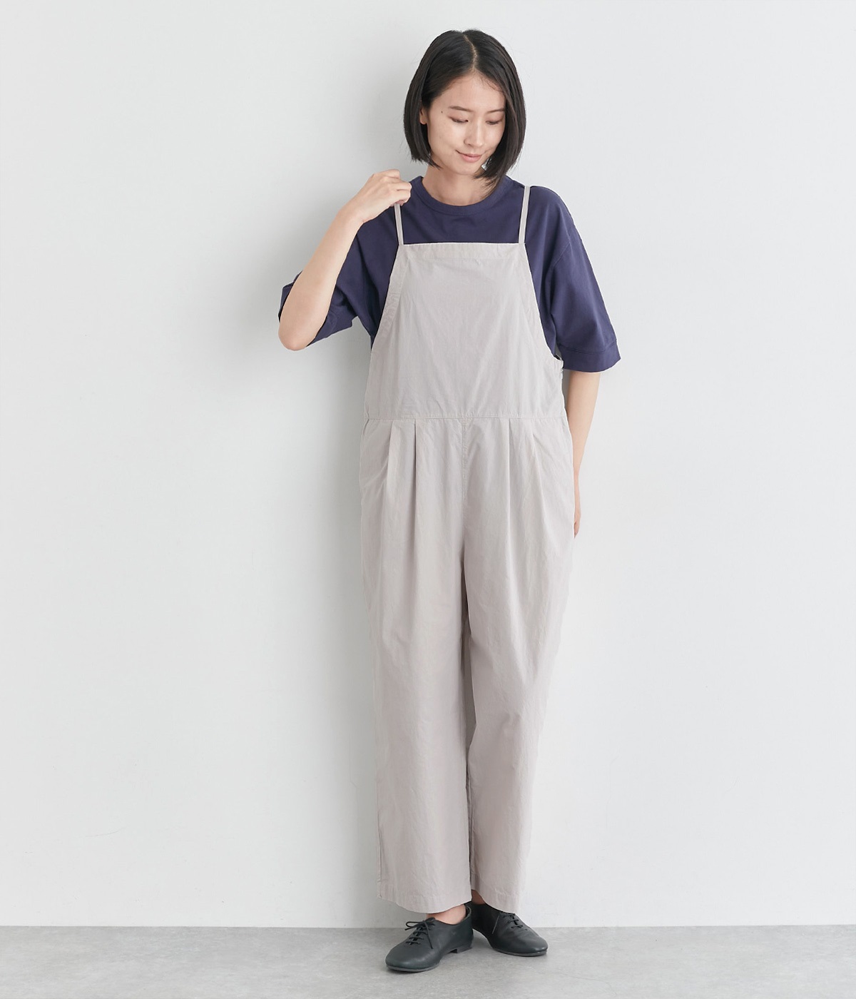 ワッシャーローンサロペットパンツ(グレー-ONESIZE)