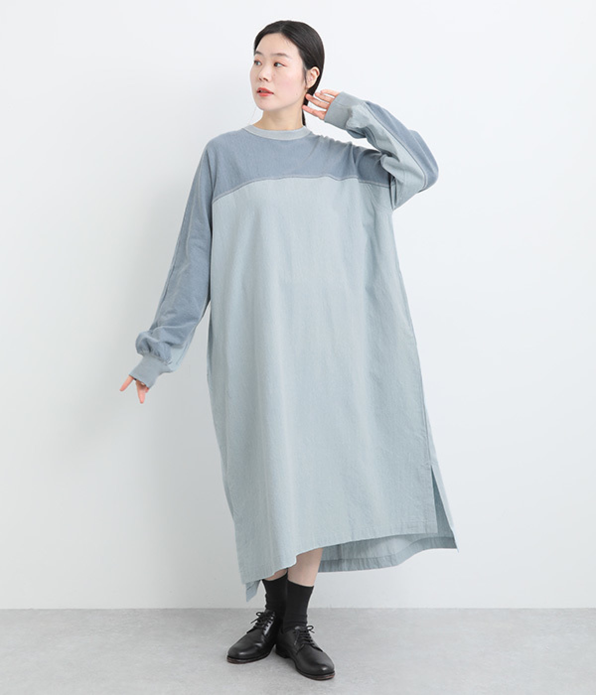 ウラケ×ライトデニムワンピース(インディゴブルー-ONESIZE)