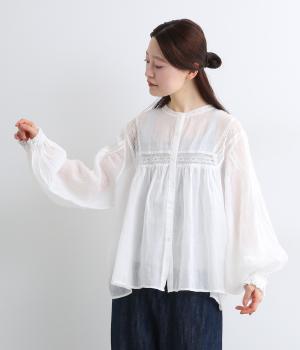 ラミーボイルレースブラウス(オフホワイト-ONESIZE)