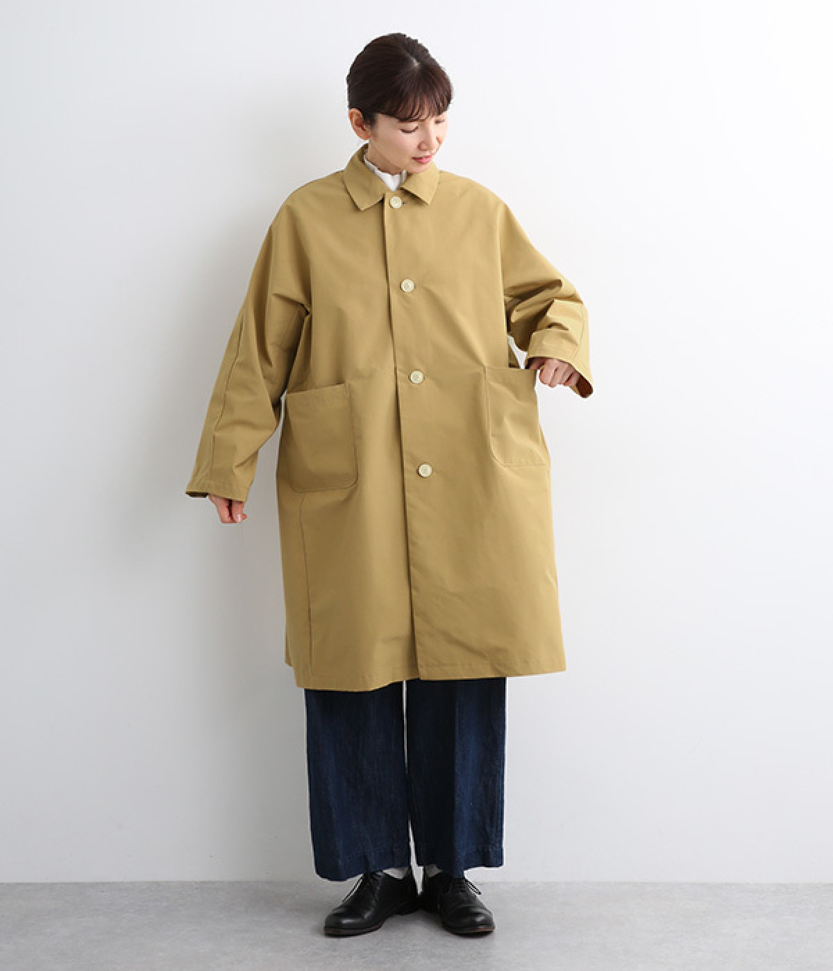 撥水素材　ウェザーサテン　カラーコート(ベージュ-ONESIZE)