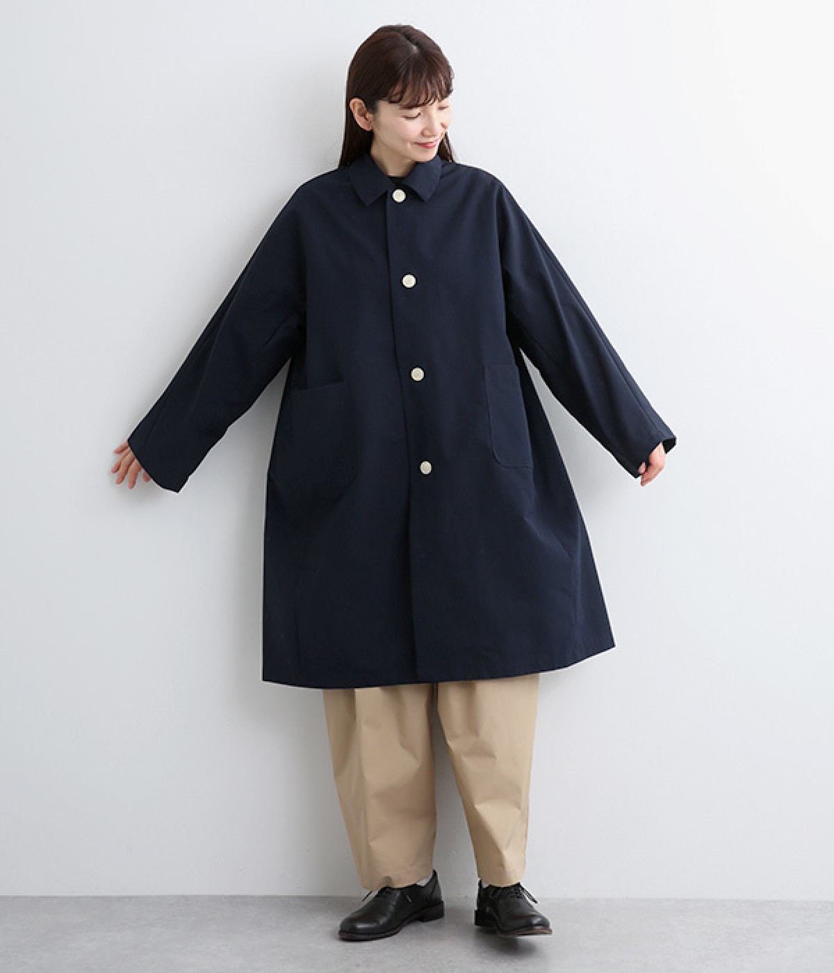 撥水素材　ウェザーサテン　カラーコート(ネイビー-ONESIZE)