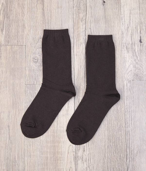 シルクコットンダブルフェイスソックス(ダークモカ-ONESIZE)