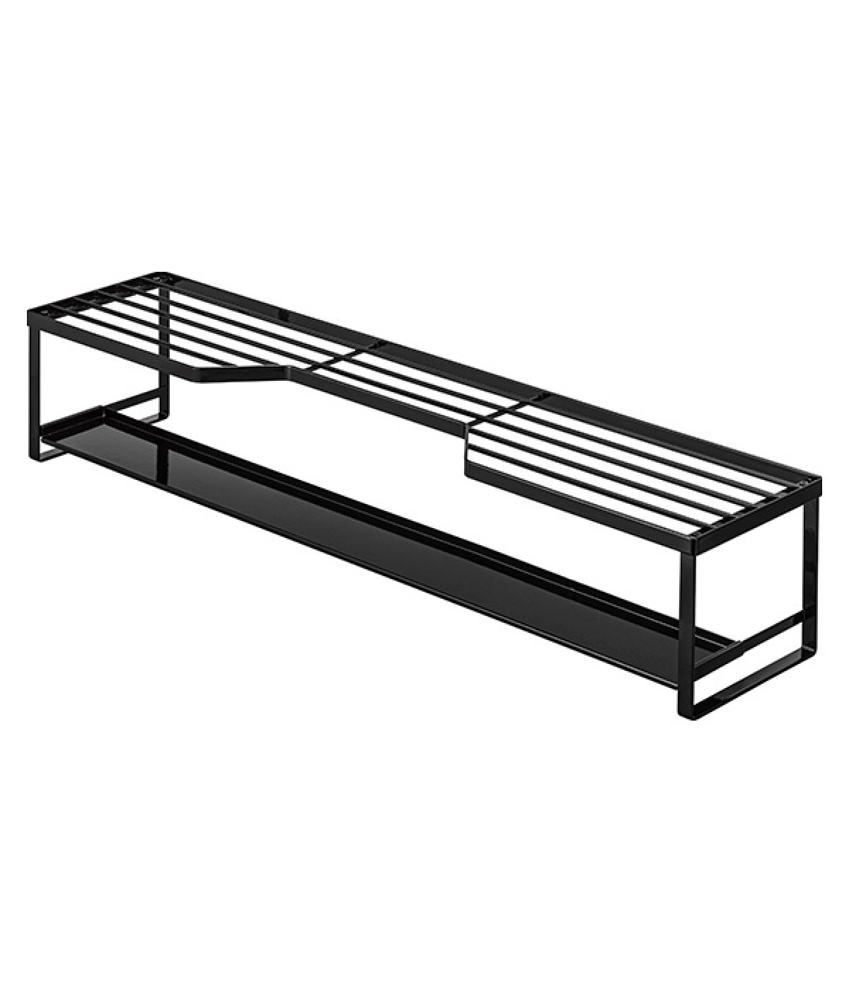 コンロ奥ラック　排気口カバー付 タワー 75cm(ブラック-ONESIZE)