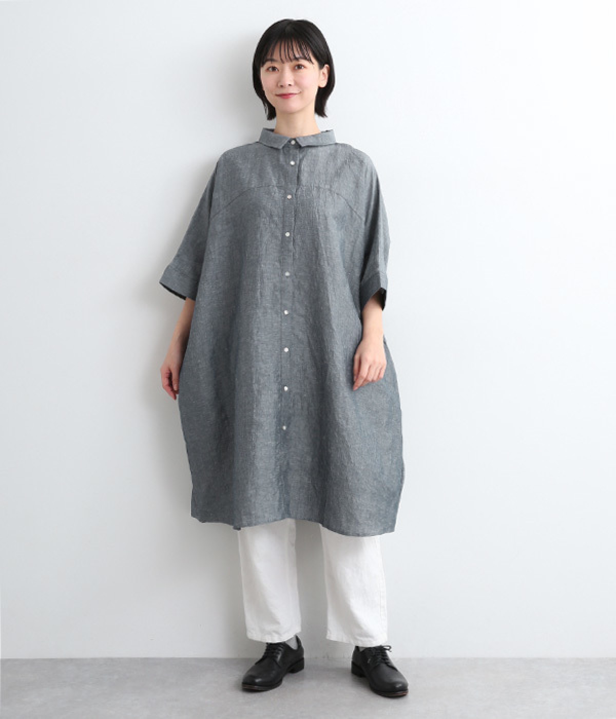 オロミナ　ヘンプチュニック ぺプラムチュニックブラウス - SOÉJU online store｜上質な大人